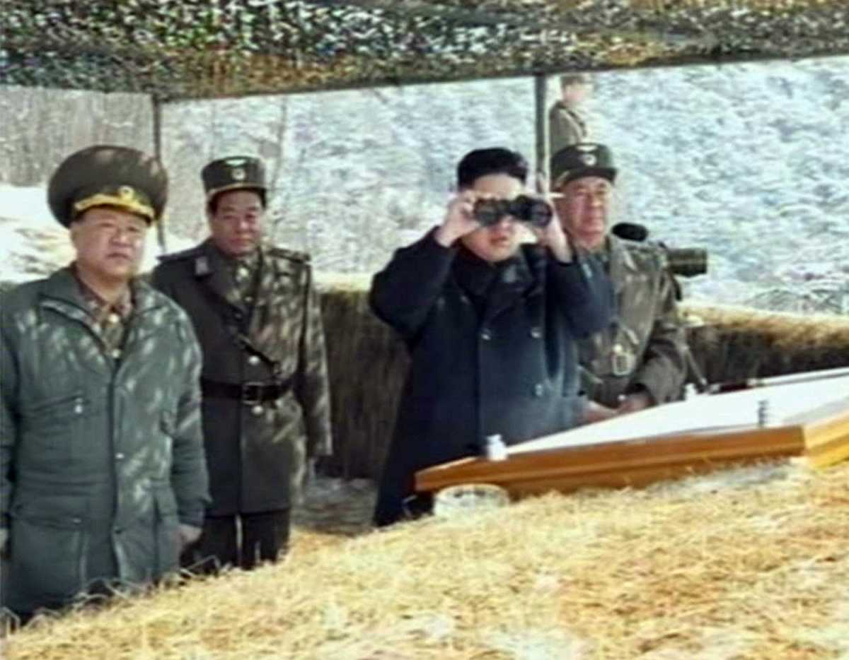 This video grab taken from North Korean TV on March 20, 2013 shows North Korean leader Kim Jong Un overseeing a live-fire military drill. The authors say that nuclear-inferior states are often the biggest risk-takers in serious nuclear crises, as suggested by the Soviet Union in the Berlin crises and North Korea in 2013 and perhaps now. Credit: AFP/Handout/Getty Images