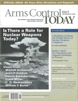 Redesigned Arms Control Today cover. July/August issue, 2005.