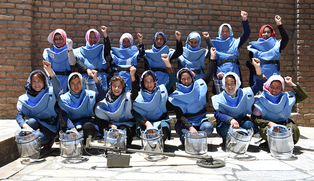 Afghanistan’s first all-female demining team completed landmine work in Bamyan province this year, the first of Afghanistan's 34 provinces to be declared free of landmines.