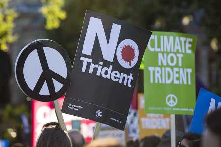 UK protesters rallied July 18, 2016, against spending on a new generation of nuclear-armed submarines.  (Photo: Jack Taylor/Getty Images)