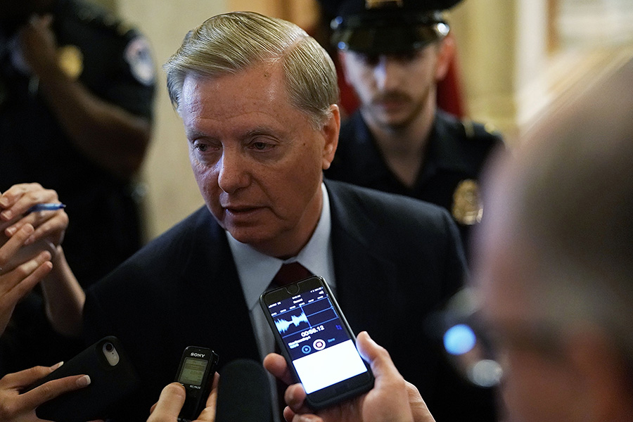 Senator Lindsey Graham (R-S.C.) fought in Congress for years against the efforts to terminate the costly and delayed mixed-oxide fuel fabrication project in his state. (Photo: Alex Wong/Getty Images)