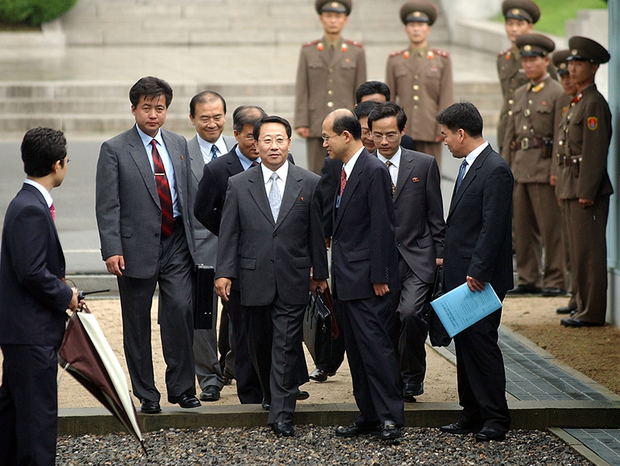 Lead North Korean nuclear negotiator Kim Myong Gil (center), shown here in 2007, described the latest round of nuclear talks with the United States as 