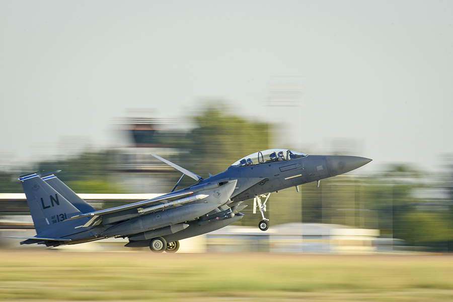 A U.S. F-15 fighter jet lands at Incirlik Air Base in Turkey in 2015. U.S. lawmakers have recently questioned the wisdom of deploying U.S. nuclear weapons at the base.  (Photo: Cory Bush/U.S. Air Force)