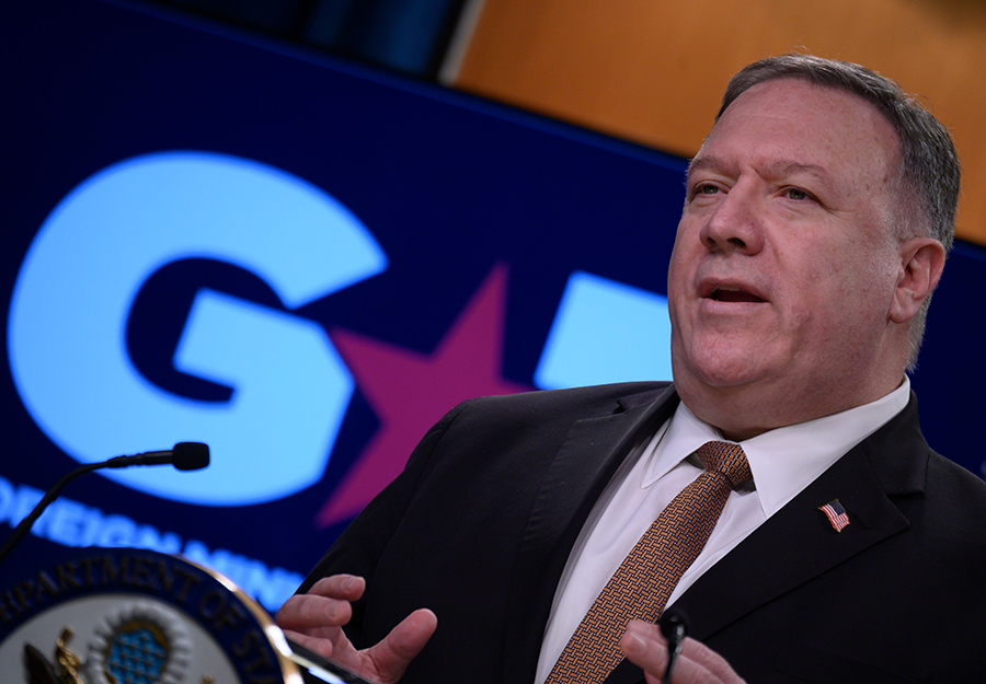 US Secretary of State Mike Pompeo speaks to the media in Washington on March 5. He has reportedly recommended a U.S. withdrawal from the Open Skies Treaty. (Photo: Andrew Caballero-Reynolds/AFP/Getty Images)