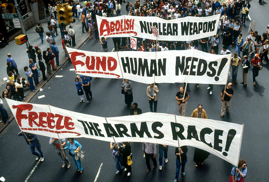 About one million people attended the historic rally to “Halt the Arms Race and Fund Human Needs,