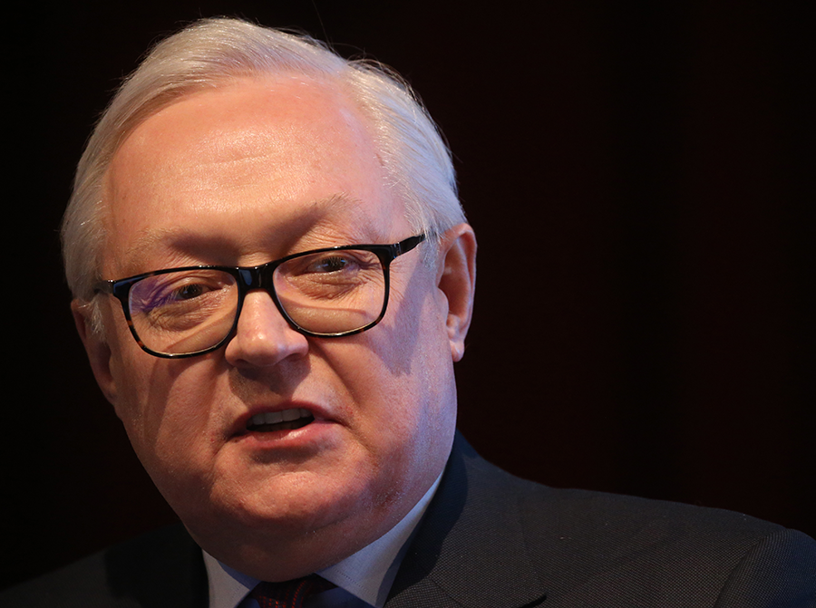 Russian Deputy Foreign Affairs Minister Sergei Ryabkov, seen here at a Russian Academy of Science meeting in Moscow in April, has declared that the era of Russian participation in the Open Skies Treaty is 