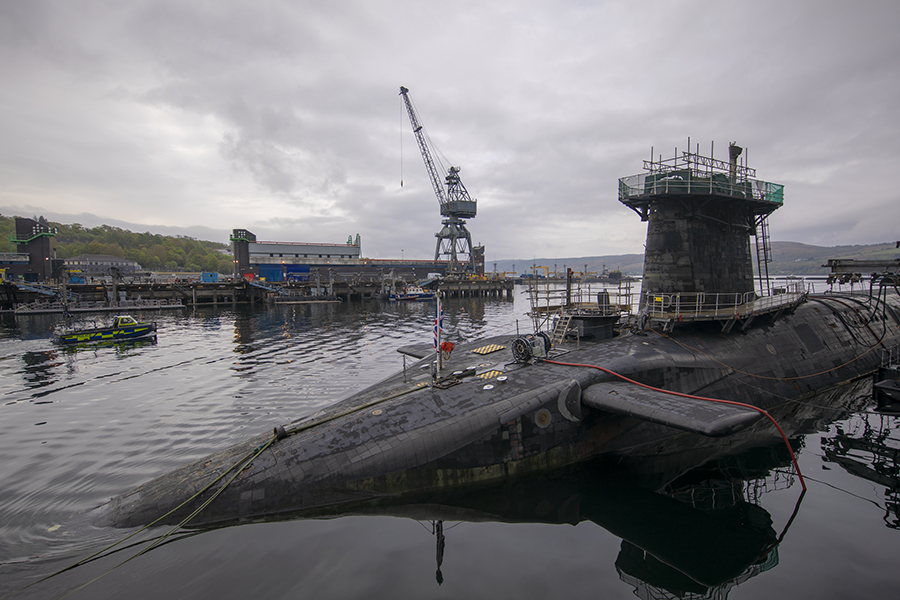 The HMS Vigilant, a UK Valiant-class submarine, in Scotland in 2019. The UK and the United States recently agreed to share sensitive naval nuclear propulsion information with Australia under a new security partnership known as AUKUS.  (Photo by James Glossop - WPA Pool/Getty Images)