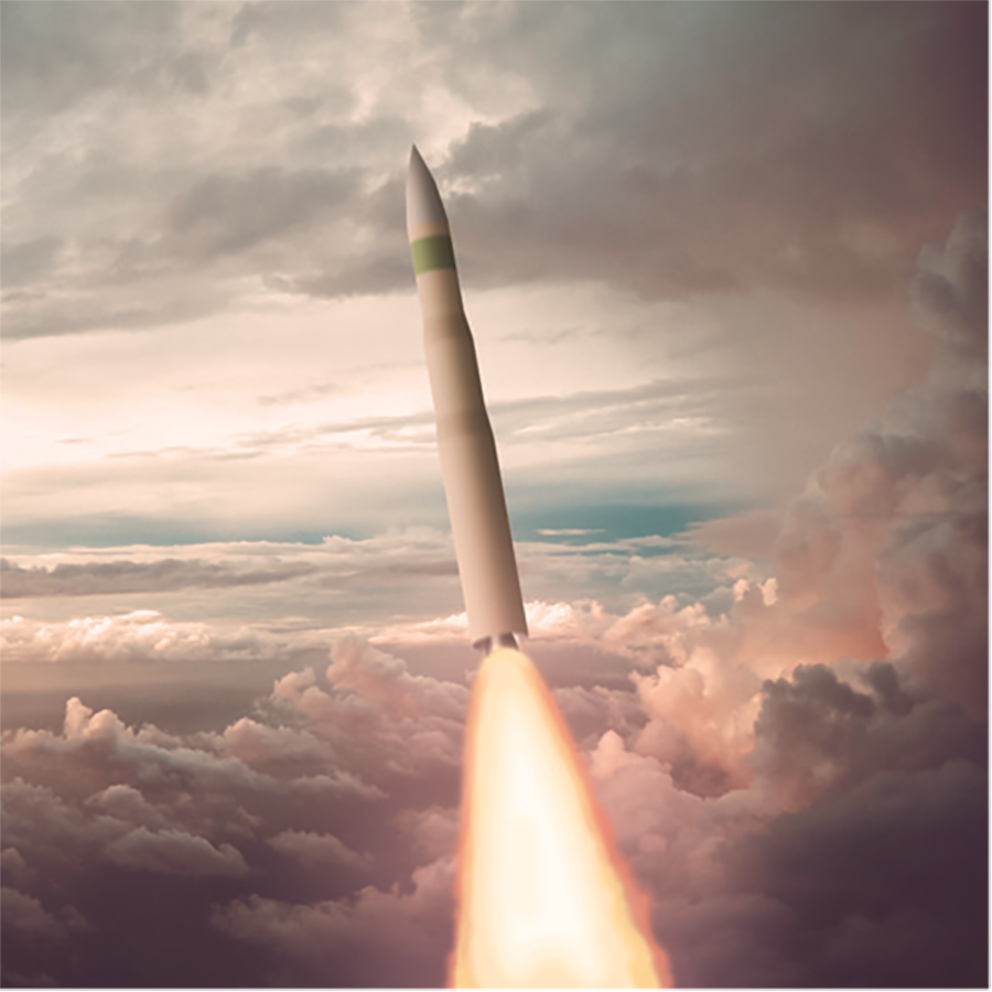 The new U.S. Sentinel intercontinental ballistic missile program, shown in a U.S. Air Force illustration, may be delayed two years because of supply chain issues. (U.S. Air Force illustration)
