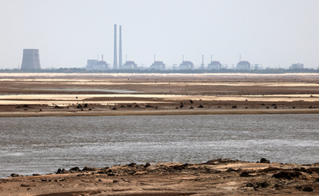 Russia’s occupation of the Zaporizhzhia Nuclear Power Plant as part of its 2022 full-scale invasion of Ukraine crossed previous redlines by putting a nuclear facility at deliberate risk. (Photo by Anatolli Stepanov/AFP via Getty Images)