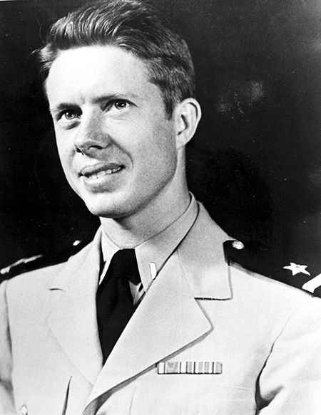 Future U.S. President Jimmy Carter graduated from the U.S. Naval Academy in 1946, served on a submarine and was recruited by Admiral Hyram Rickover to be part of the nuclear navy, retiring with the rank of lieutenant. This background helped shape Carter’s deep personal commitment to arms control. (Photo by PhotoQuest/Getty Images)