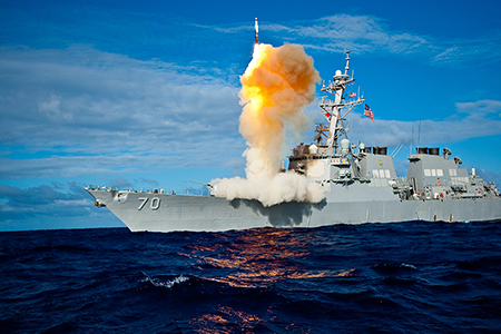 An Aegis Ballistic Missile Defense ship, on training exercises, is part of the U.S. missile defense system. (Photo courtesy of U.S. Missile Defense Agency)