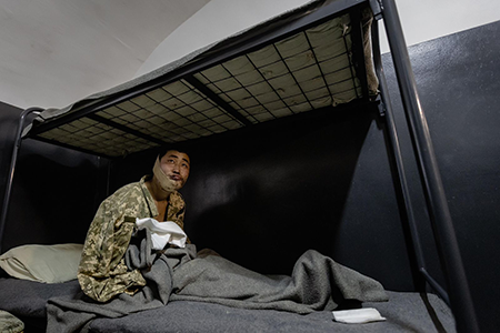 Photo shows a man identified by Ukrainian President Volodymyr Zelenskyy’s office as a North Korean soldier captured by the Ukrainian army in January. To help wage its war against Ukraine, Russia strengthened its military ties with Iran and North Korea, which provided Moscow with 11,000 soldiers and short-range ballistic missiles. (Photo by Ukrainian President Volodymyr Zelensky's Social Media / Handout/Anadolu via Getty Images)