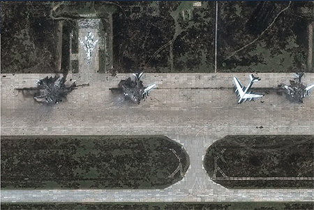 Ukrainian forces destroyed 11 Russian strategic bombers June 1 as part of their defense against Moscow's full-scale invasion, according to statements by foreign officials corroborated by imagery analysis by media outlets and open-source intelligence analysts. (Satellite image by Maxar Technologies)