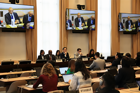 Vietnam’s UN Ambassador Do Hung Viet, president of the 2026 nuclear Nonproliferation Treaty Review Conference that opens April 27, consults in March with regional groups and member states at the UN office in Geneva. (Photo courtesy of Vietnam’s Mission to the UN)